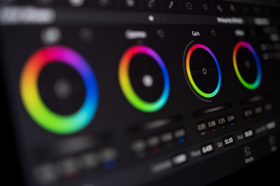 Video editing - Color correction screen close up